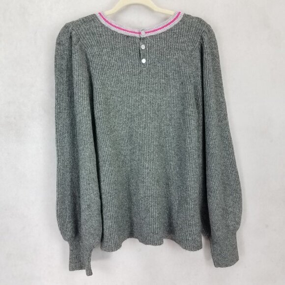 NEW Nordstrom Halogen Plus XL Ribbed Knit Pullover Sweater in Gray Dark Heather - Picture 2 of 12